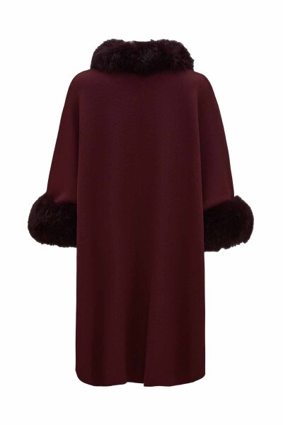 T26K-8400 Kürk Detaylı Triko Panço TOGA-BORDO - 4