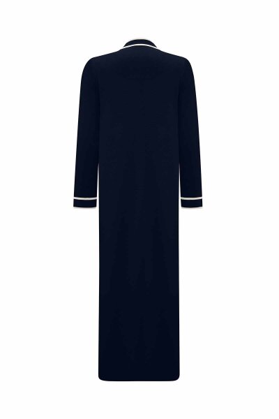 T26K-9001 Yuvarlak Yaka Çizgi Detaylı Triko Hırka OASI-DARK NAVY - 2