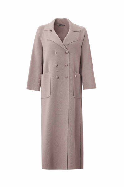 T26K-9002 Gömlek Yaka Cepli Triko Hırka CAPRI-MINK 