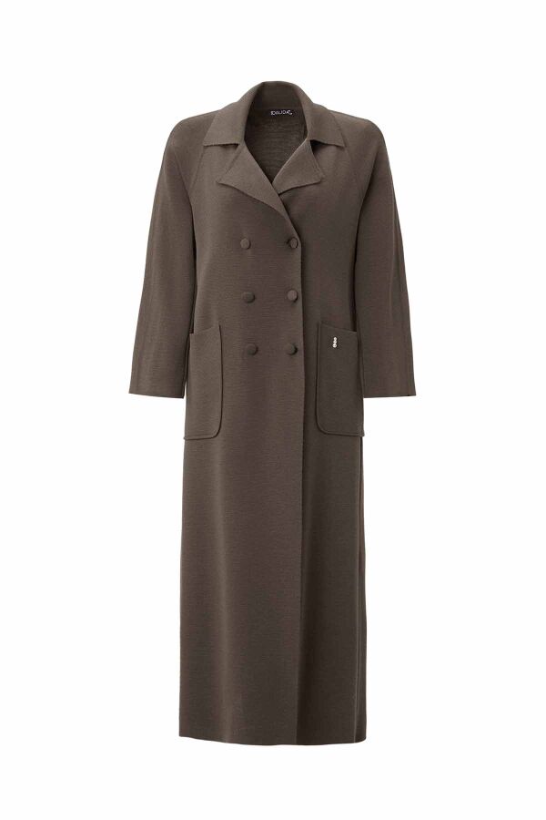 T26K-9002 Gömlek Yaka Cepli Triko Hırka DARDO-TAUPE - 1