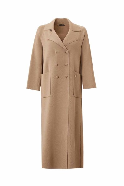 T26K-9002 Gömlek Yaka Cepli Triko Hırka DORY-CAMEL - 2