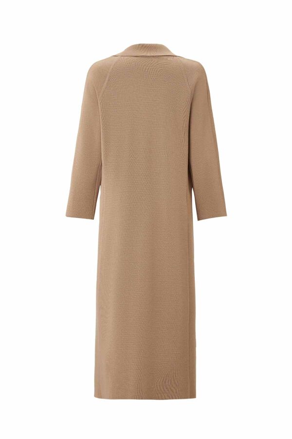 T26K-9002 Gömlek Yaka Cepli Triko Hırka DORY-CAMEL - 4