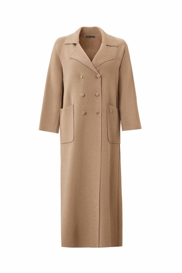 T26K-9002 Gömlek Yaka Cepli Triko Hırka DORY-CAMEL - 2