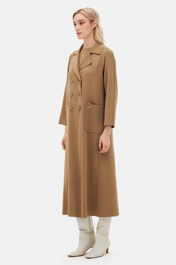 T26K-9002 Gömlek Yaka Cepli Triko Hırka DORY-CAMEL - 3