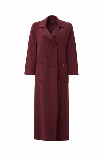 T26K-9002 Gömlek Yaka Cepli Triko Hırka TOGA-BORDO 