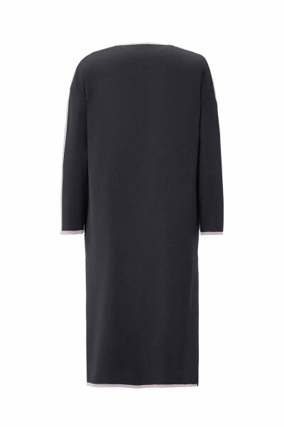 T26K-9005 Renk Şeritli Yakasız Düğmeli Hırka VATE-DARK GREY - 2