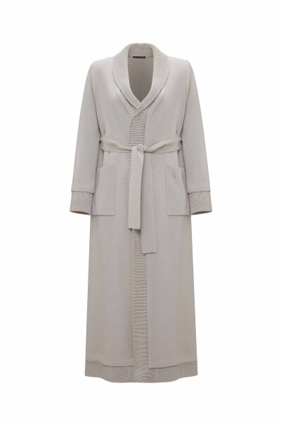 T26K-9006 Selanik Örgü Detaylı Düz Renk Hırka ELSA-STONE - 2