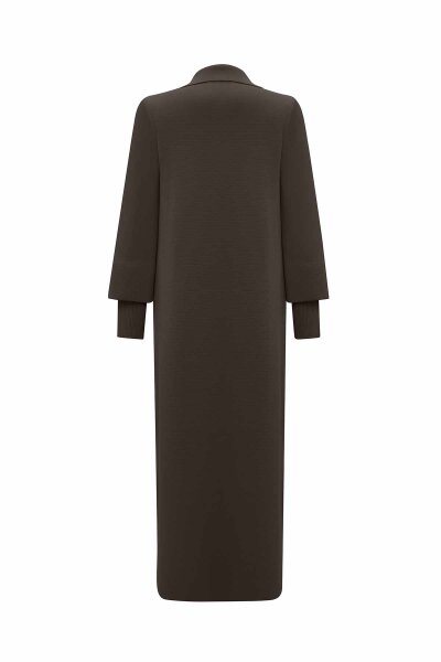 Button Detailed Solid Color Long Cardigan - 4