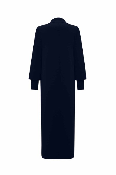 T26K-9007 Düğme Detaylı Düz Renk Uzun Hırka OASI-DARK NAVY - 2