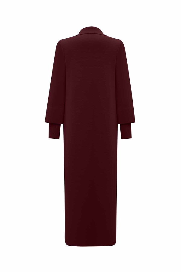 Button Detailed Solid Color Long Cardigan - 2