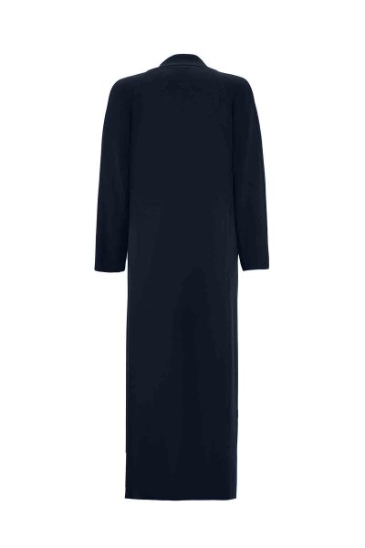 T26K-9009 Deri Bağlama Detaylı Uzun Hırka OASI-DARK NAVY - MISS DALIDA (1)
