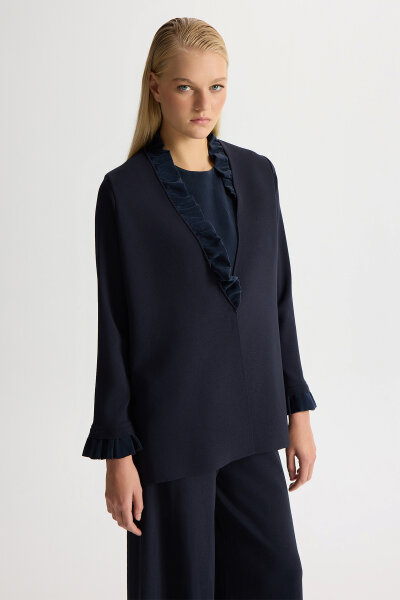 Kolsuz Cupro Tunik Takım Dark Navy 