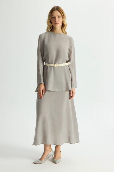 Solid Color Cupro Skirt - MISS DALIDA