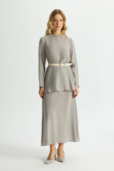 Solid Color Cupro Skirt - MISS DALIDA (1)