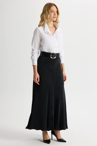 Bias Cut Cupro Skirt - MISS DALIDA (1)