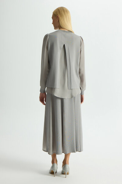 Cupro Detailed Knit Skirt - 3