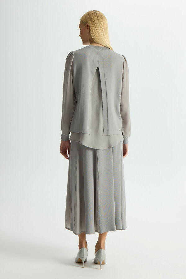 Cupro Detailed Knit Skirt - 3