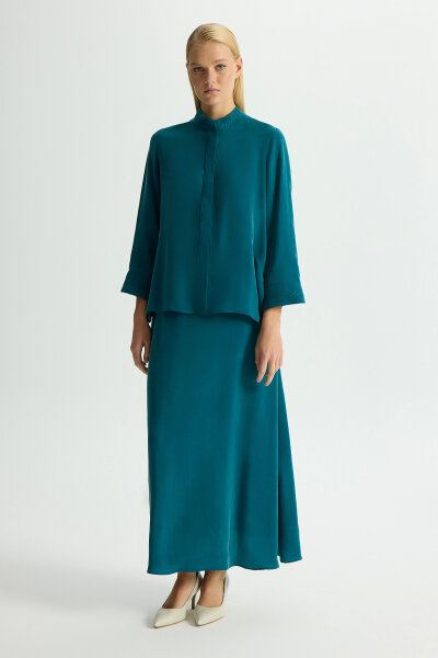 Nakış Detaylı Cupro Etek North Sea - MISS DALIDA