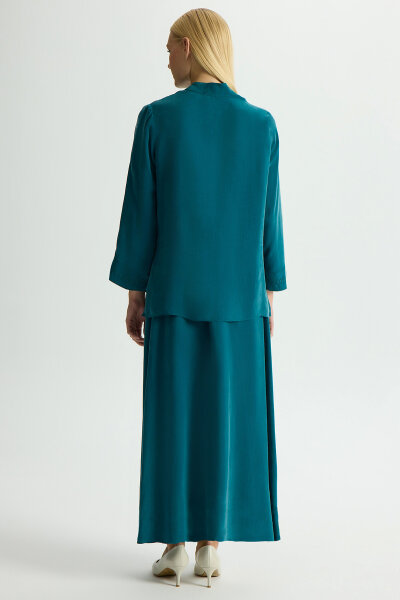 Nakış Detaylı Cupro Etek North Sea - 4