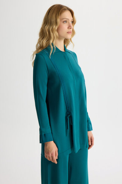 Büzgü Detaylı Triko Gömlek North Sea - MISS DALIDA (1)