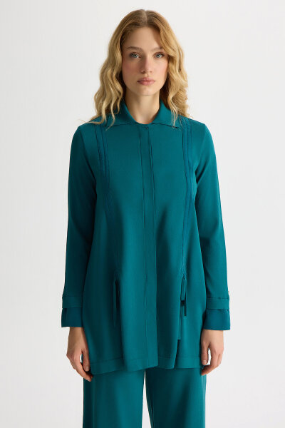 Büzgü Detaylı Triko Gömlek North Sea - MISS DALIDA