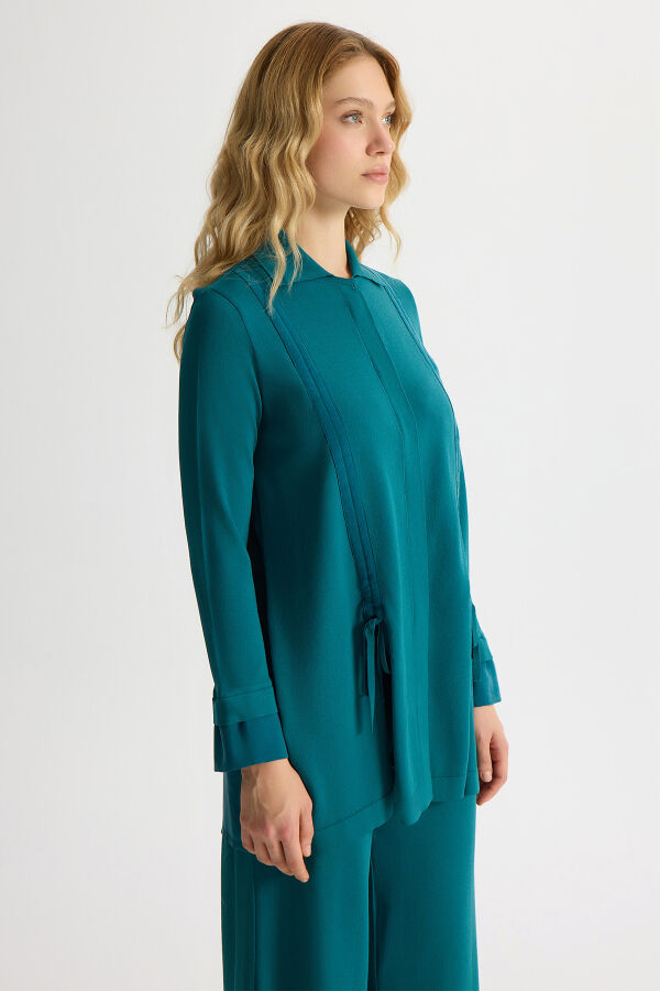 Gathered Detailed Knit Shirt - 2
