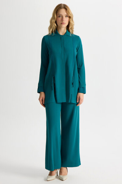 Gathered Detailed Knit Shirt - 4