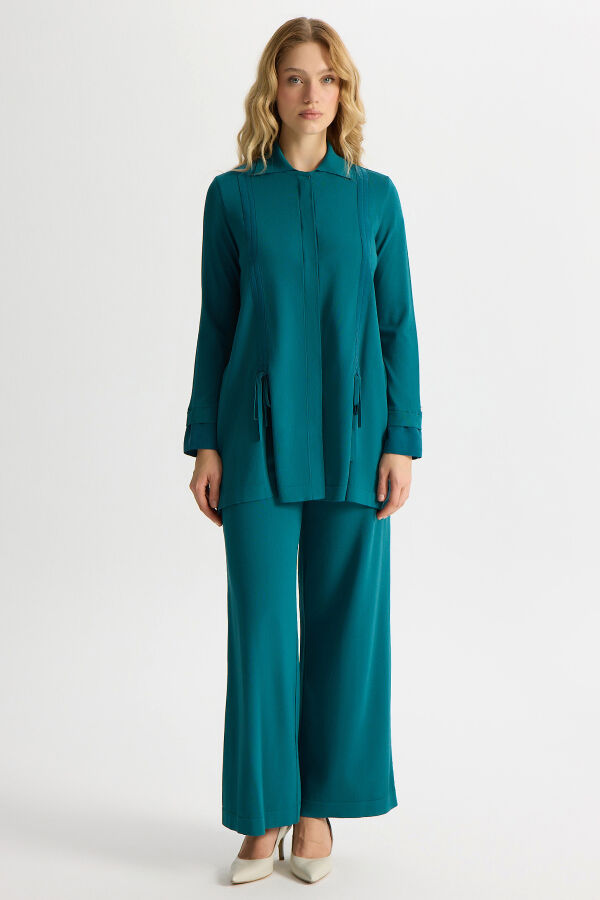Gathered Detailed Knit Shirt - 4