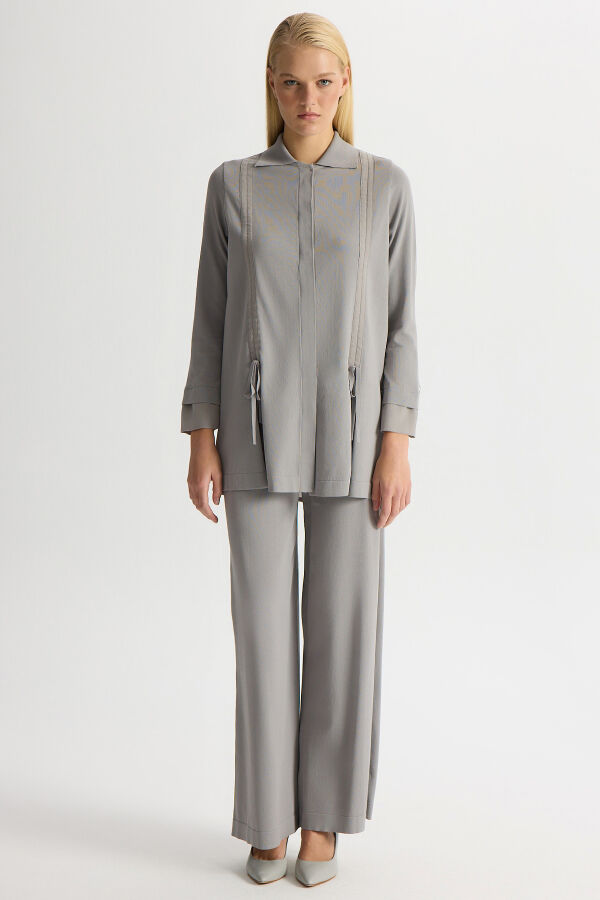 Gathered Detailed Knit Shirt - 2