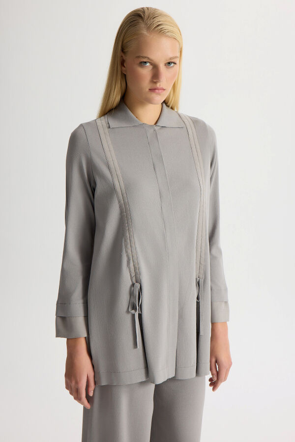 Gathered Detailed Knit Shirt - 1