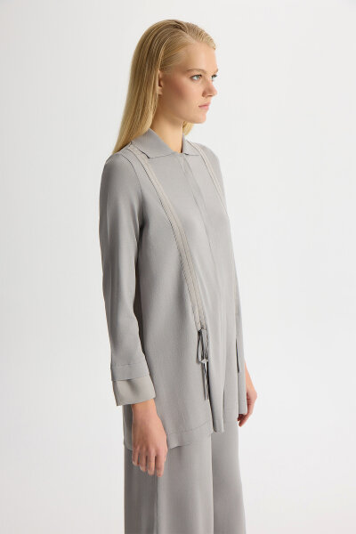 Gathered Detailed Knit Shirt - 3