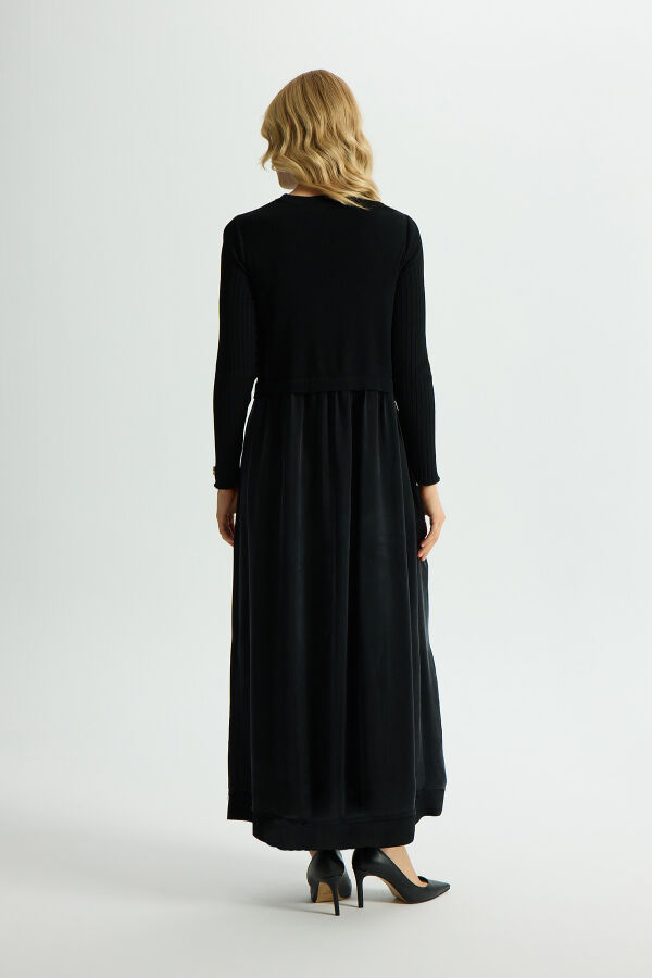 Triko Cupro Elbise Siyah - 3