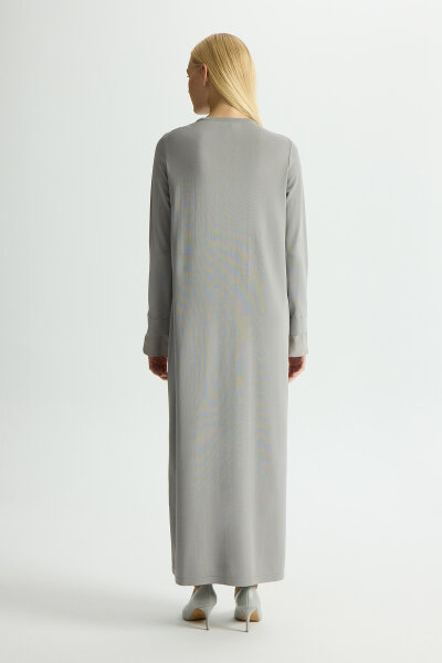 Knit Dress with Collar and Wrist Details - 3