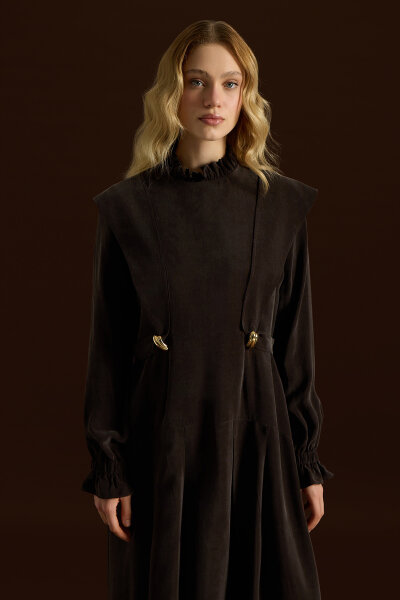 Cupro Dress with Accessory Details - 3