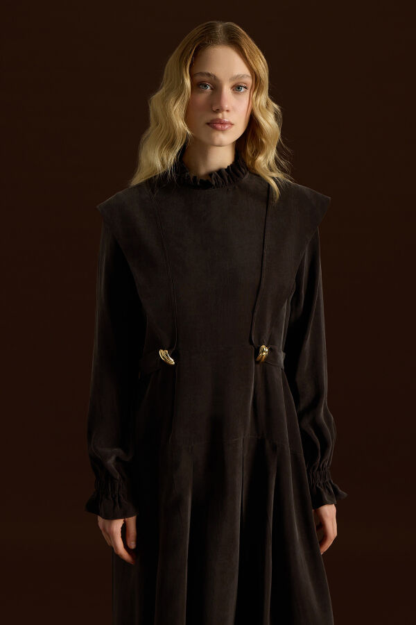 Cupro Dress with Accessory Details - 3