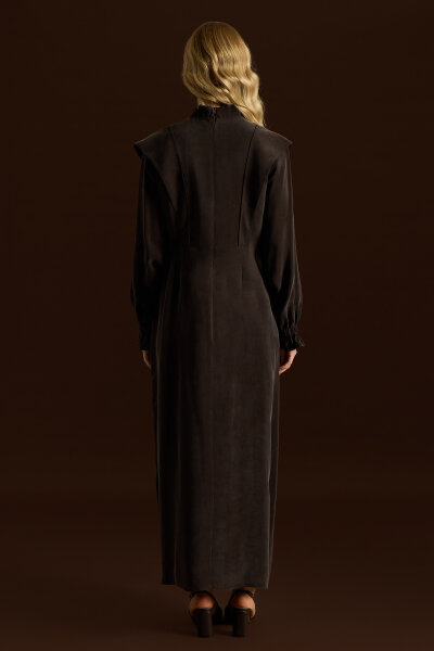 Cupro Dress with Accessory Details - 4