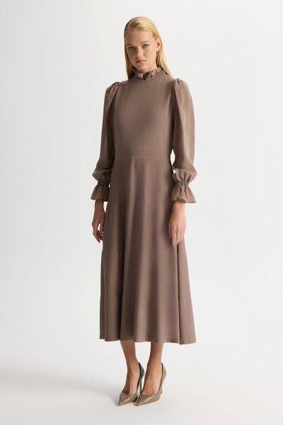 Cupro knit dress with sleeves - 1