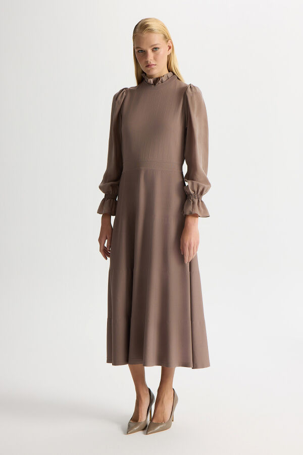 Cupro knit dress with sleeves - 1