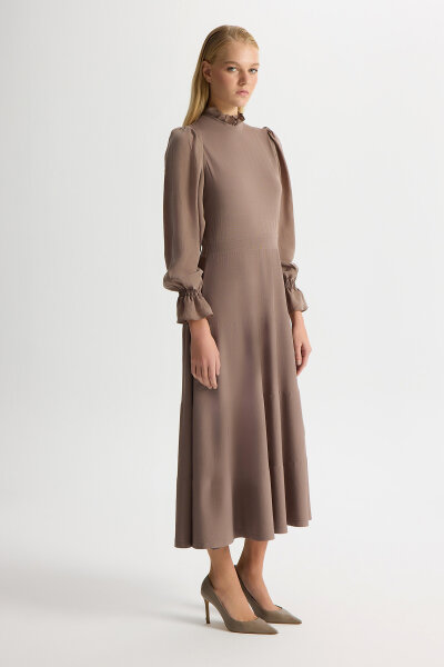 Cupro knit dress with sleeves - 2