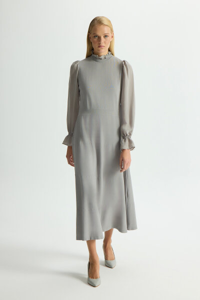 Cupro knit dress with sleeves - MISS DALIDA