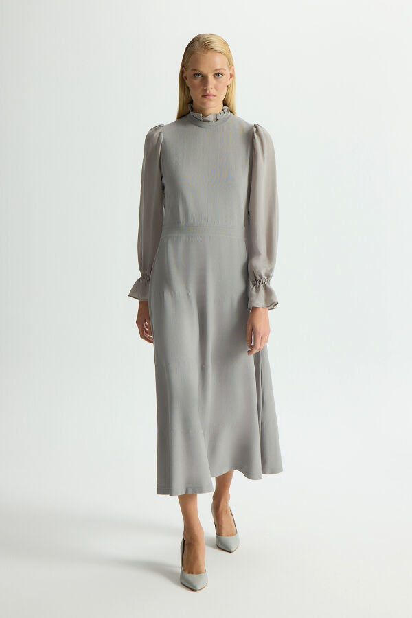 Cupro knit dress with sleeves - 1