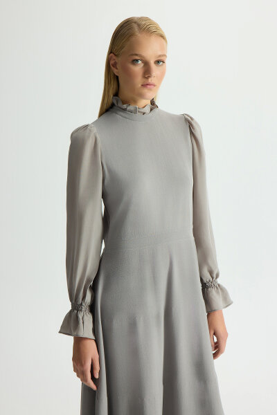 Cupro knit dress with sleeves - MISS DALIDA (1)