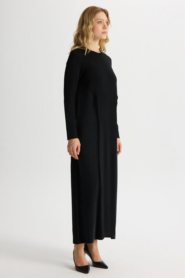 Knit Dress with Cupro Detail on the Front - 2