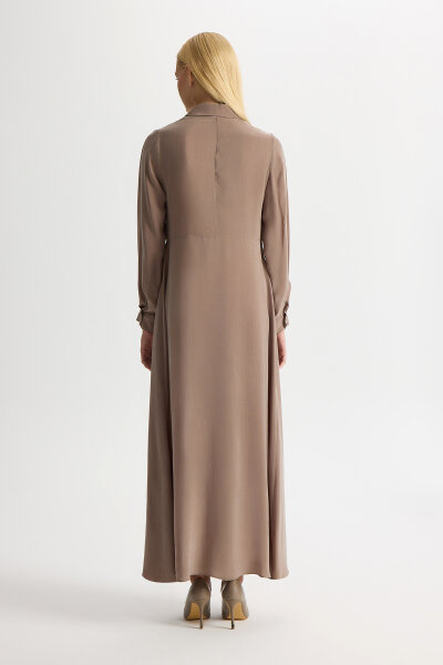 Cupro Dress with Front Tie Detail - 2