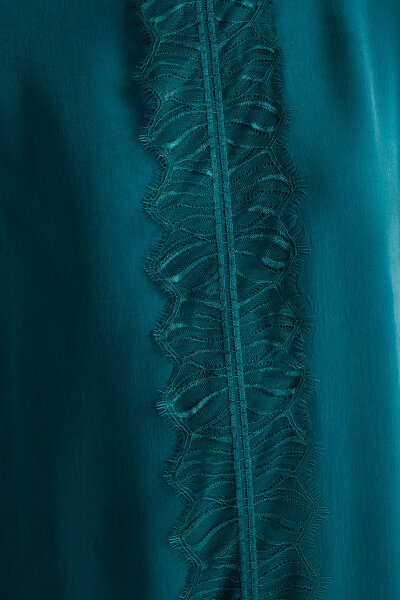 Cupro Dress with Lace Front - 3