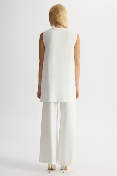 Basic Kolsuz Triko Tunik Ekru - 3