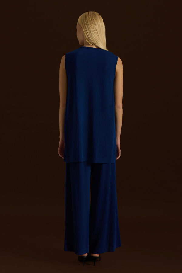 Basic Kolsuz Triko Tunik Dark Navy - 3