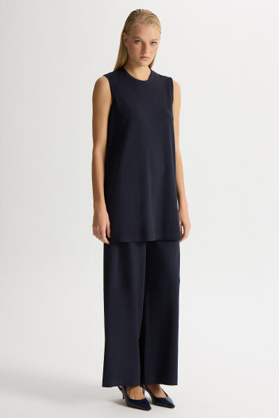 Basic Kolsuz Triko Tunik Siyah - 2