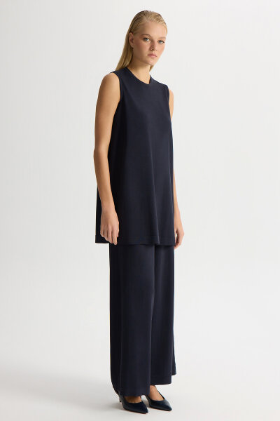 Basic Kolsuz Triko Tunik Siyah - 3