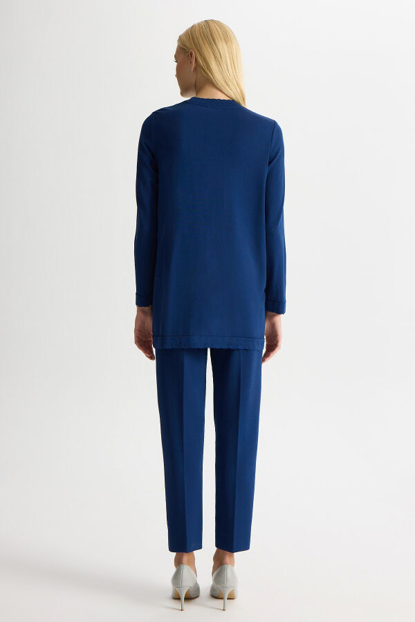 Basic Uzun Kollu Triko Tunik Dark Navy - 3